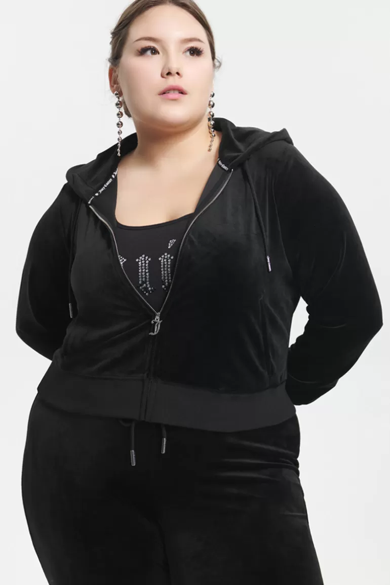 Plus-Size Ombre Big Bling Velour Hoodie | Juicy Couture Hot