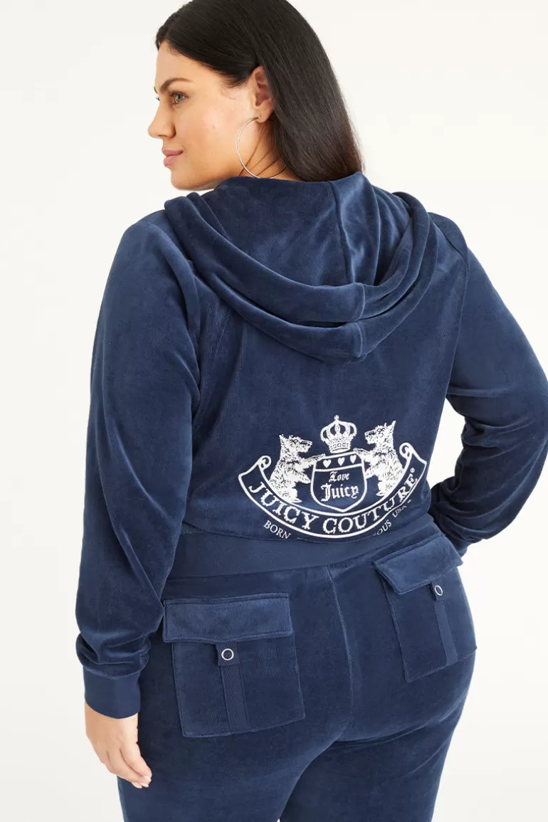 Plus-Size Scottie Cotton Velour Hoodie | Juicy Couture Clearance