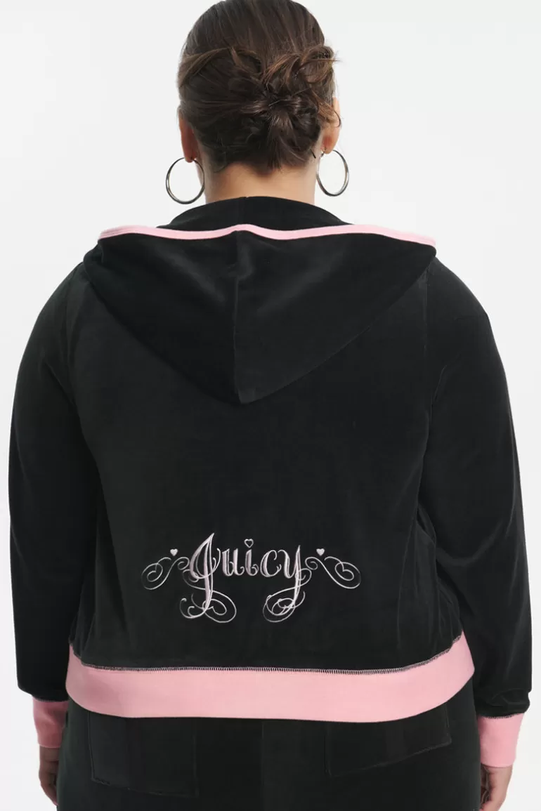Plus-Size Sweetheart Cotton Velour Hoodie | Juicy Couture Outlet