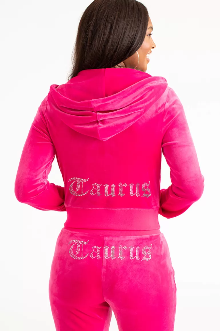 Taurus Big Bling Velour Hoodie | Juicy Couture New
