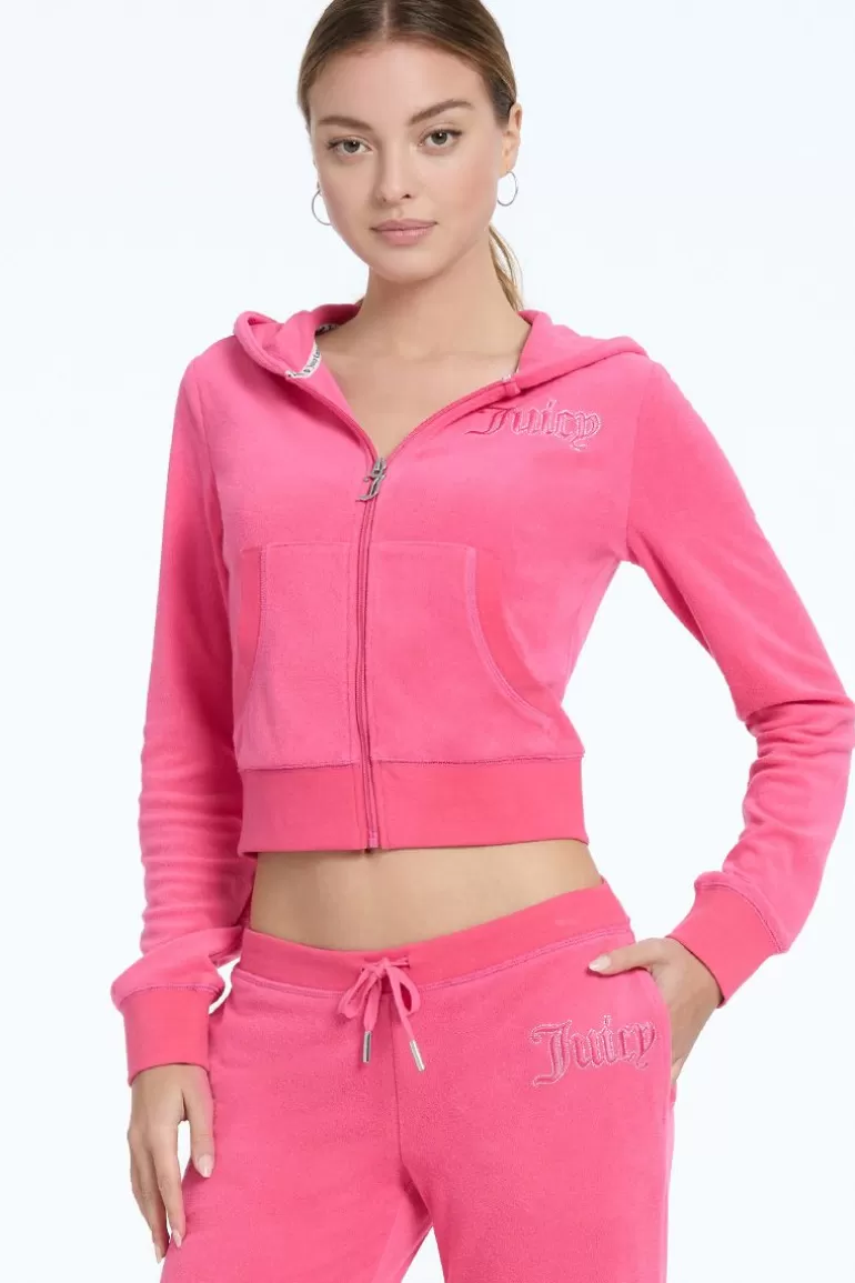 Tonal Towel Terry Zip-Up Hoodie | Juicy Couture Shop