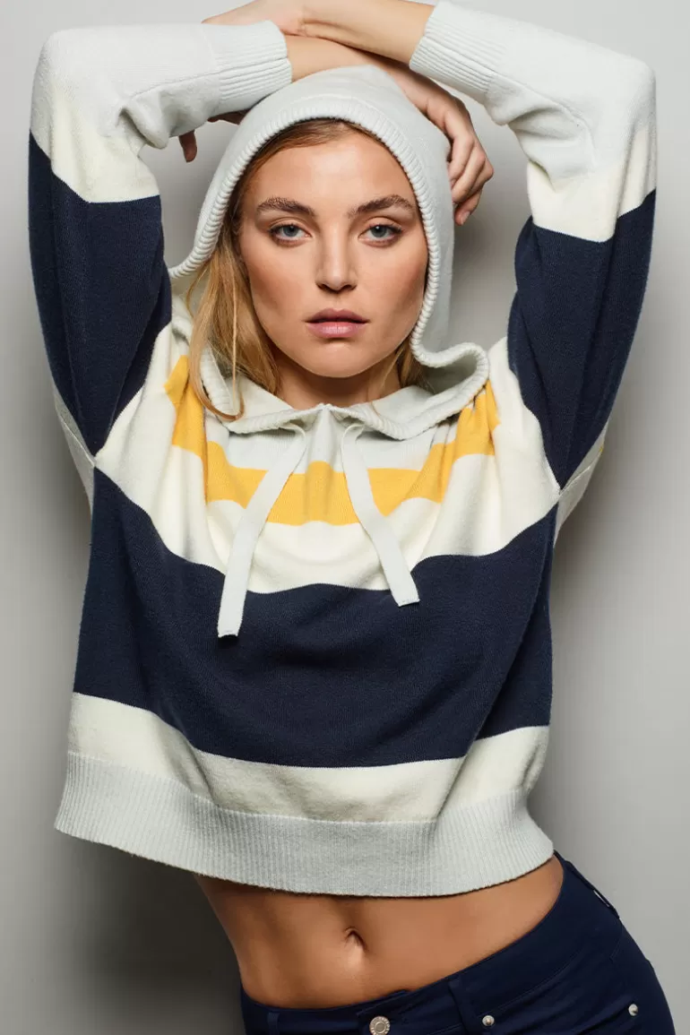 Tretorn Cropped Randig Pullover Hoodie | Juicy Couture Flash Sale
